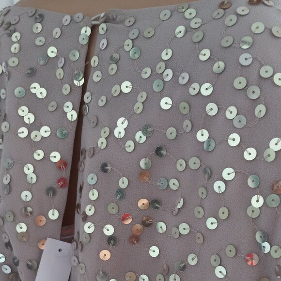 Nwt ASOS DESIGN Gold Scatter Sequin Batwing Sleeve Wrap Midi Dress Size 10 - Picture 11 of 14